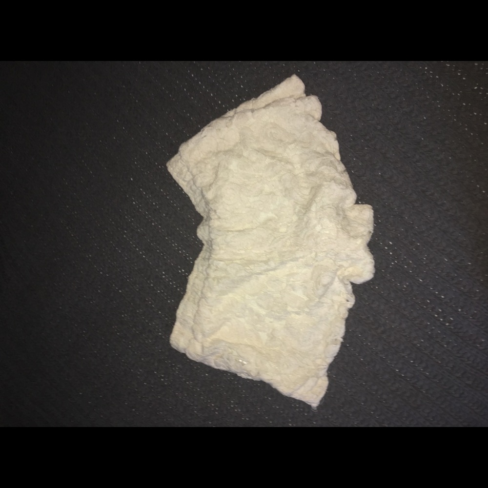 White lace shorts